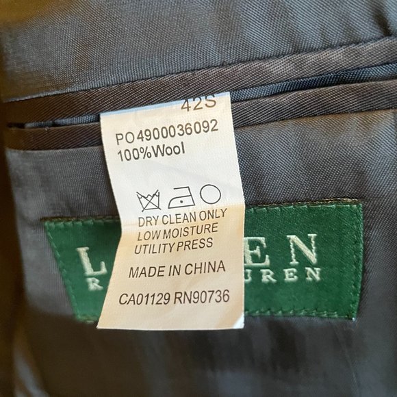 Ralph Lauren Wool Sport Coat, 42S Black Glen Plaid - Picture 6 of 11